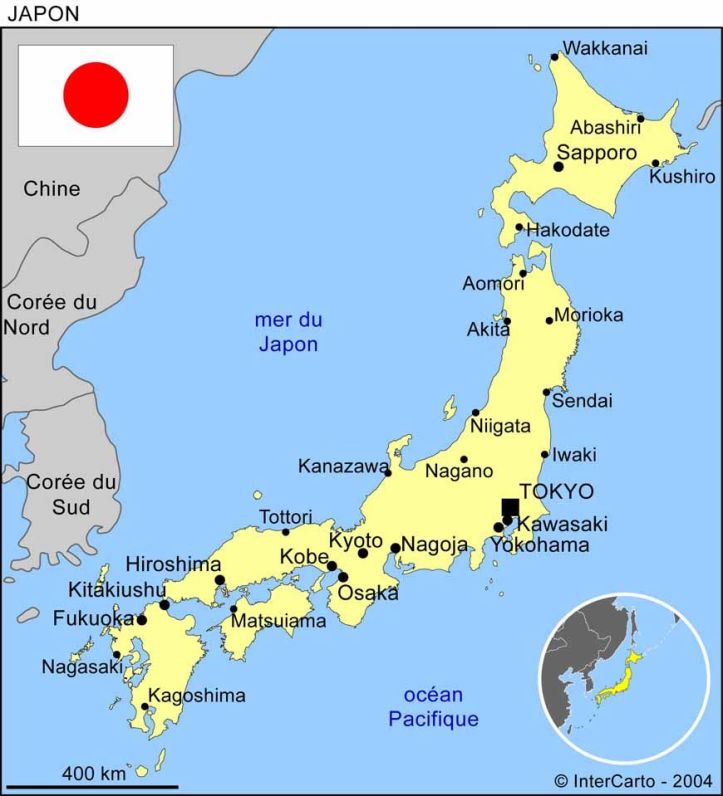 Carte du Japon - Map Japan