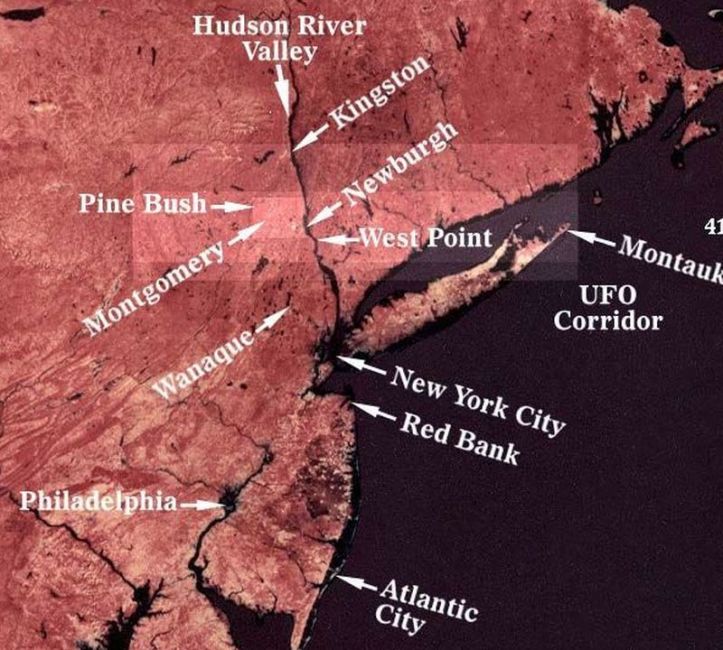 Map Ufo - OVNi - Hudson River - USA