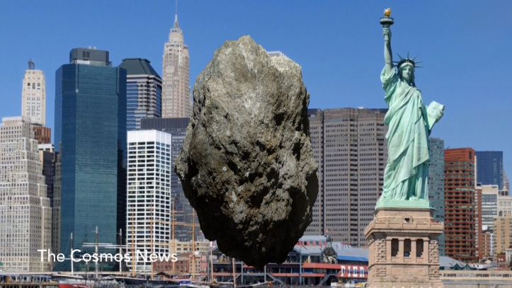 Astéroïde 2012 TC4 - Comparaison Statue de la Liberté