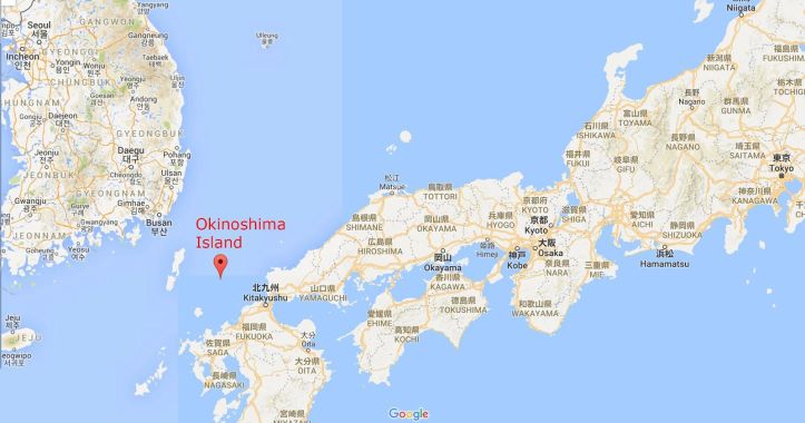 Île japonaise d'Okinoshima - Map - Carte