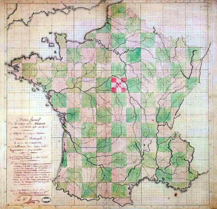 Carte de France en damier (1789)