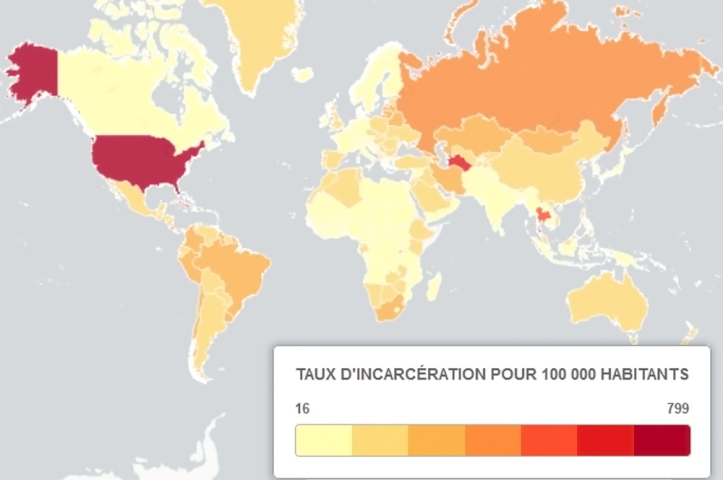 Carte mondiale du taux d_incarcération - 1