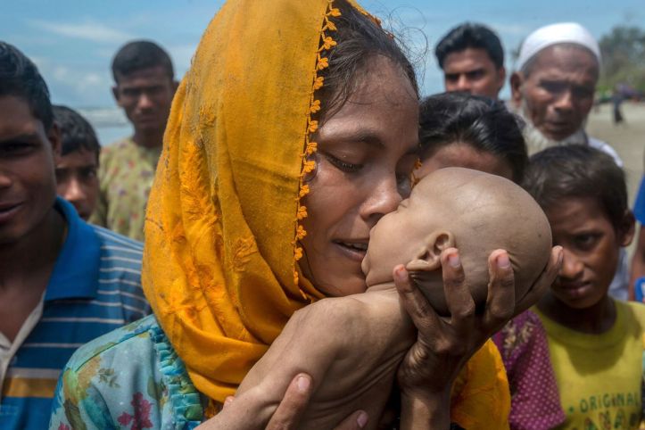 Mére et enfant rohingyas