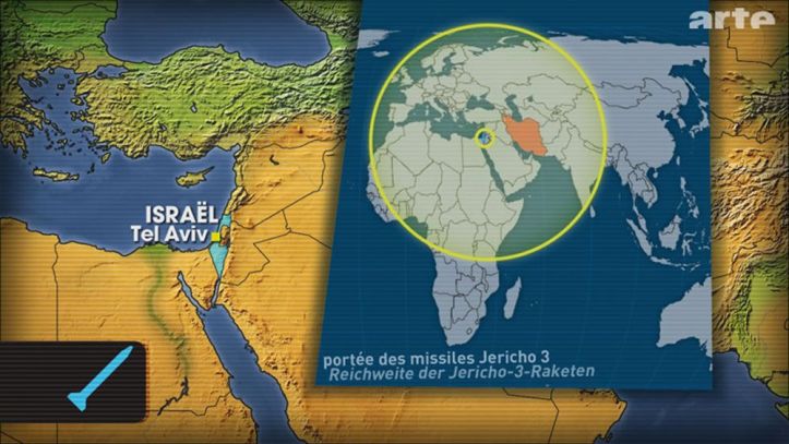 Portée missiles Jericho 3 - Israël
