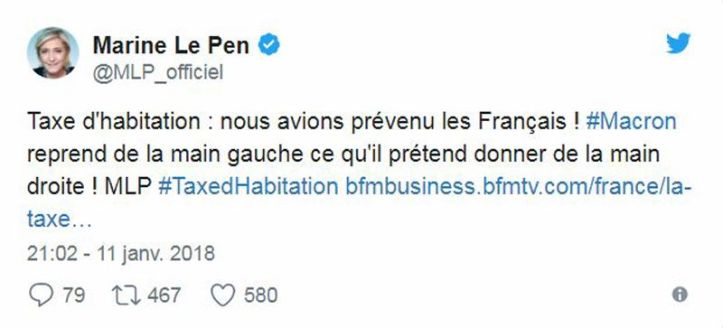 Twitte - Marine Le Pen