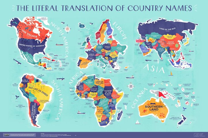 Map World - Carte du monde - Vrais noms