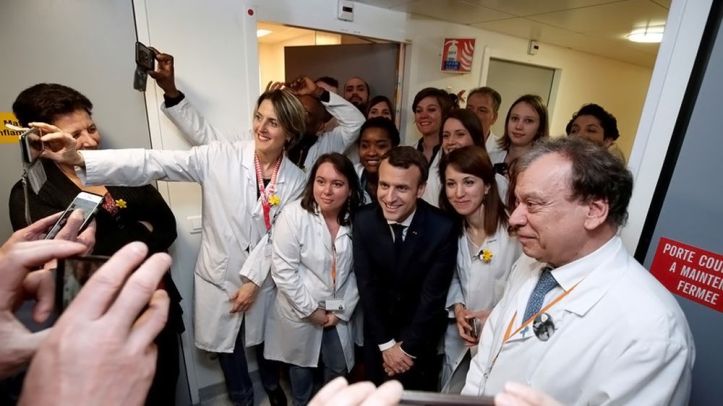 Macron - Visite - Hôpital