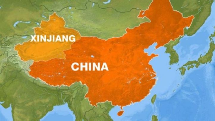 Chine -Xinjiang - Map