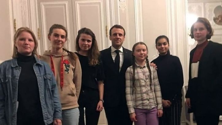 Greta Thunberg et Emmanuel Macron